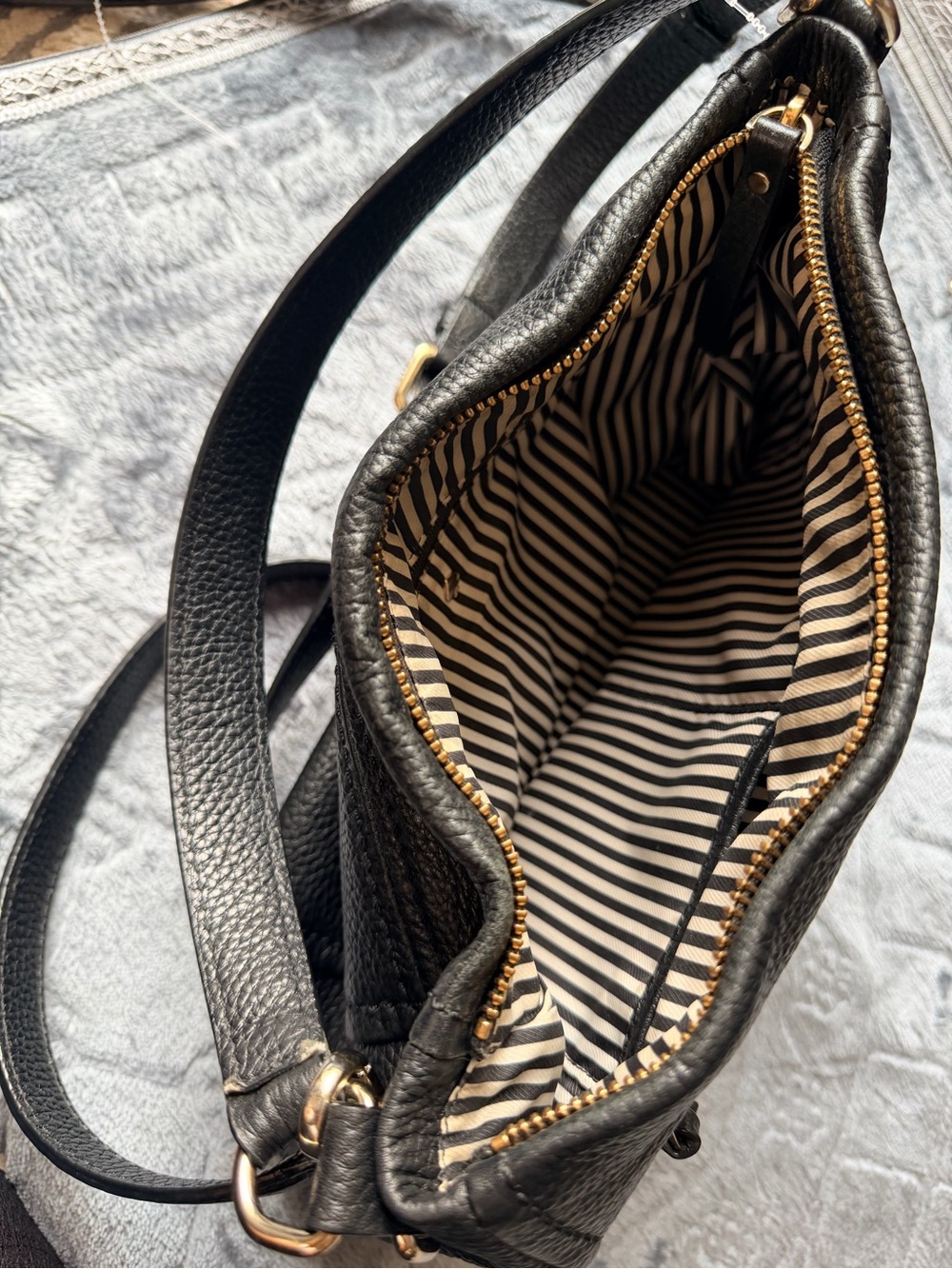 Kate Spade Pebbled Leather Shoulder & Crossbody Bag | Black | Gold Hardware - Picture 3 of 5